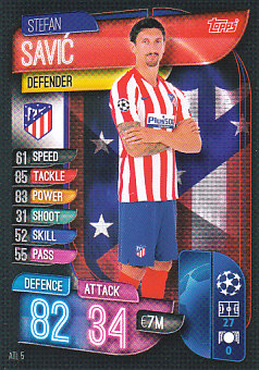 Stefan Savic Atletico Madrid 2019/20 Topps Match Attax CL #ATL5